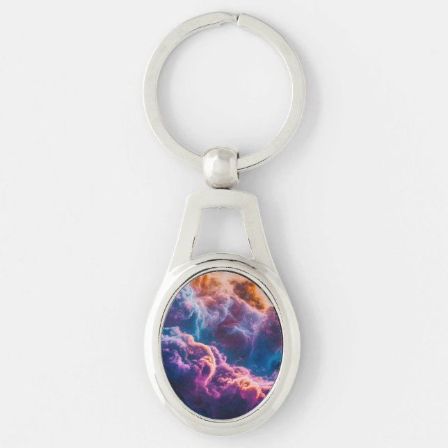 Chaveiro Abstract Space Nebula Art - Colorful Cosmic (Frente)