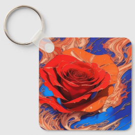 Chaveiro Abstrato artístico marbled Rosa