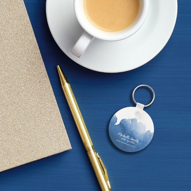 Chaveiro Abstrato azul d'água spline make up art (Criador carregado)