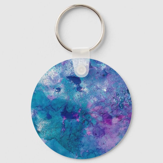 Chaveiro Abstrato Azul Roxo (Frente)