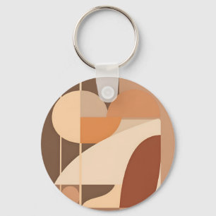 Chaveiro Abstrato Boho Geométrico Terracota Moderno