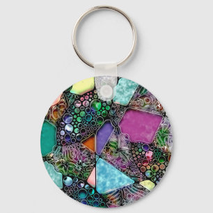 Chaveiro Abstrato de forma muito colorida arte 11