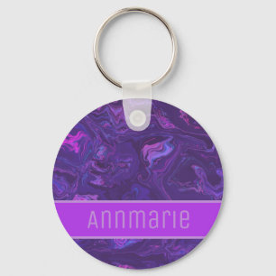 Chaveiro Abstrato de mármore roxo moderno