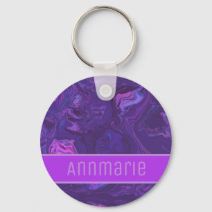 Chaveiro Abstrato de mármore roxo moderno