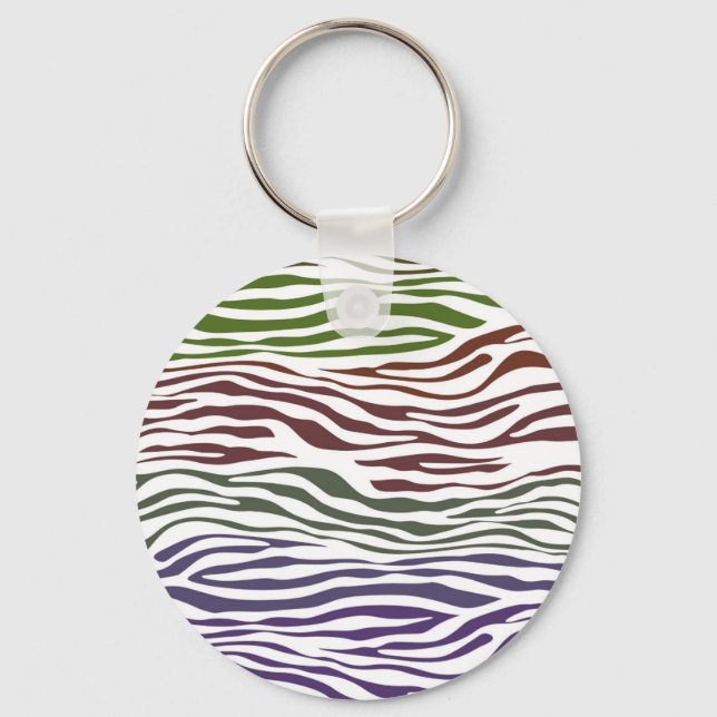 Chaveiro Abstrato de Zebra Colorida (Frente)