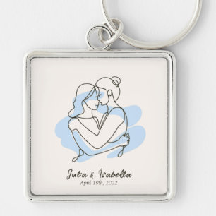 Chaveiro Abstrato - Desenho de Casal lésbica personalizado