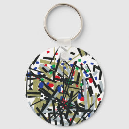 Chaveiro Abstrato em fita e formas alfabéticas 1