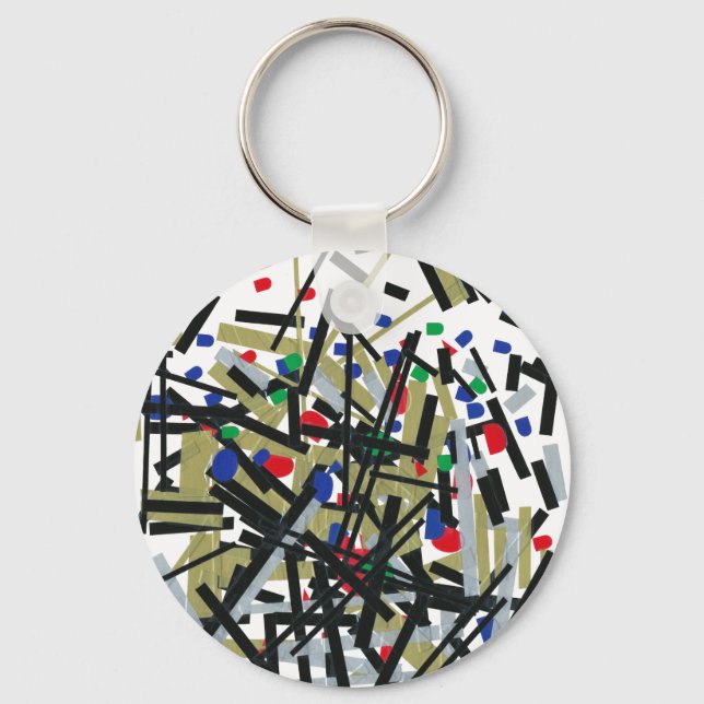 Chaveiro Abstrato em fita e formas alfabéticas 1 (Frente)