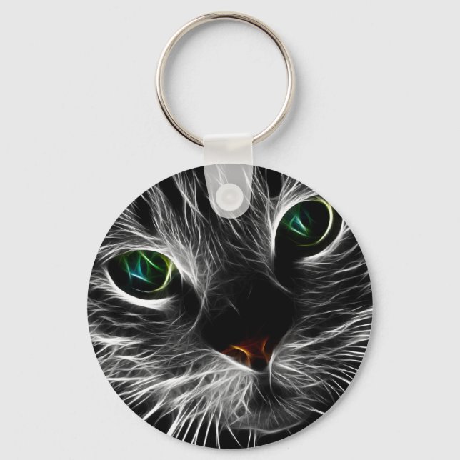 Chaveiro Abstrato Gatinho branco | Gatinho frágil (Frente)