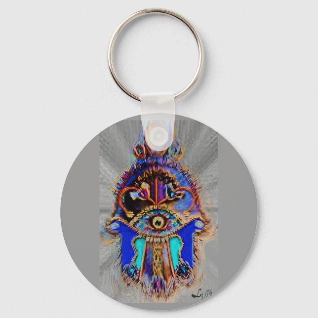 CHAVEIRO ABSTRATO HAMSA POR LIZ LOZ (Frente)