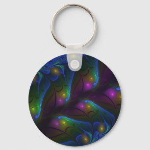 Chaveiro Abstrato Moderno Trippy Fractal Luminoso Colorido