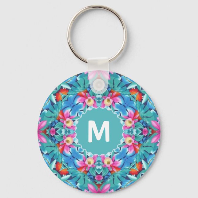 Chaveiro Abstrato Monograma de Mandala Havaiano (Frente)
