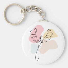 Chaveiro Abstrato Pastel Floral