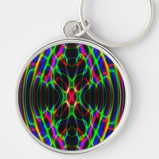 Chaveiro Abstrato psicadélico do laser de néon (Frente)