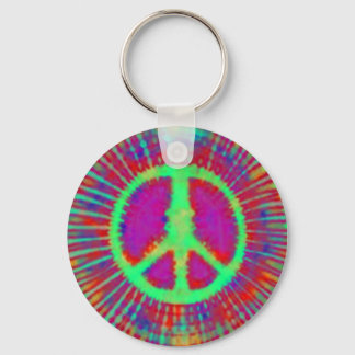 Chaveiro Abstrato Psicodélico - Sinal de Paz Tie-Dye