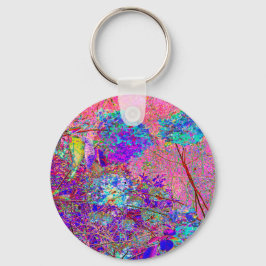 Chaveiro Abstrato púrpura e azul-hidrangea com magenta