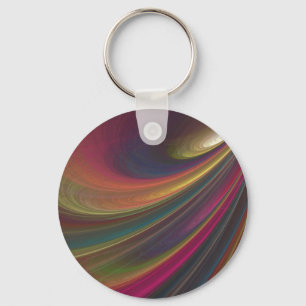 Chaveiro Abstrato Rainbow Swirl Key Chain