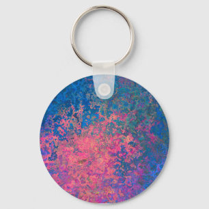 Chaveiro Abstrato, Rosa, Púrpura e Azul, Tinta Álcool