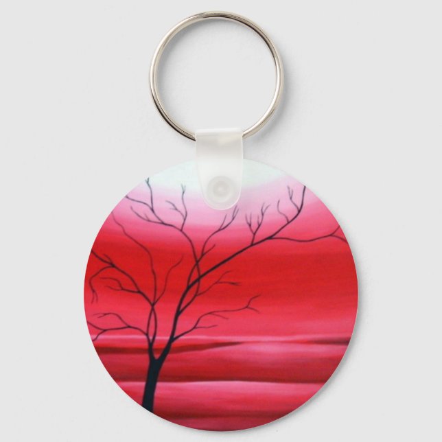 Chaveiro Abstrato Tree Red Sky (Frente)