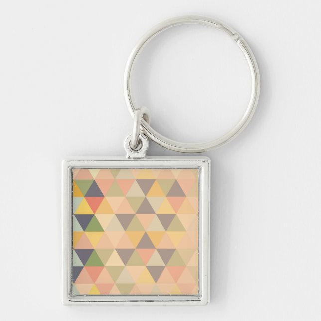 Chaveiro Abstrato triangular moderno padrão geométrico de p (Frente)