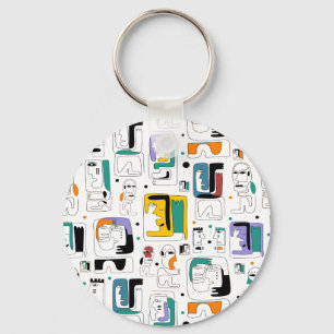 Chaveiro Abstrato tribal maya antigo padrão 1