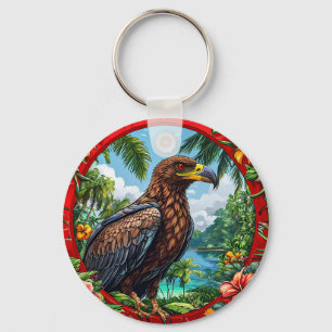 Chaveiro Abutre Empoleirado em Meio a Paisagem Tropical Vib