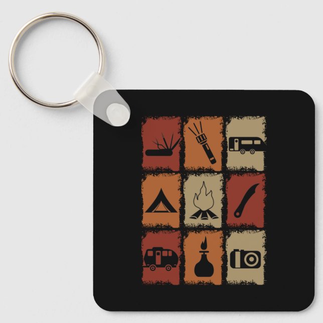 Chaveiro Acampamento - Coisas de Acampamento Retro (Frente)