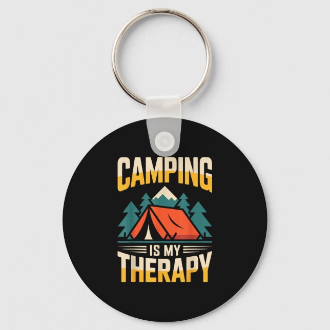 Chaveiro Acampamento engraçado é minha terapia  (Frente)
