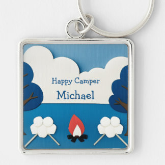 Chaveiro Acampamento Feliz Personalizado S'mores de Fogueir
