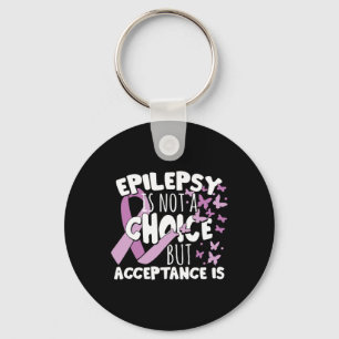 Chaveiro Aceitação de Consciência da Epilepsia da Fita Roxa
