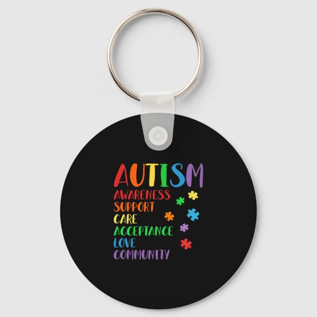 Chaveiro Aceitação de suporte Ally Autism Consciência (Frente)