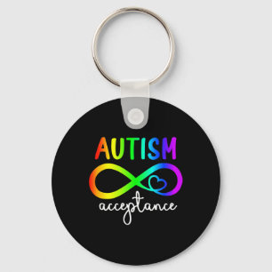 Chaveiro Aceitação Infinito Autismo Cardíaco Mês de Consciê