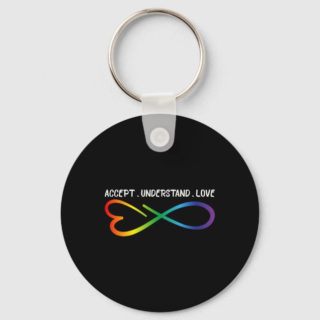 Chaveiro Aceitar Compreender Aut. Infinity Neurodiversity (Frente)