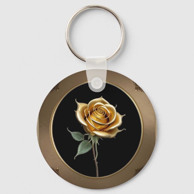 Chaveiro Acento Rosa Ornamentada para Lembranças Pessoais (Frente)