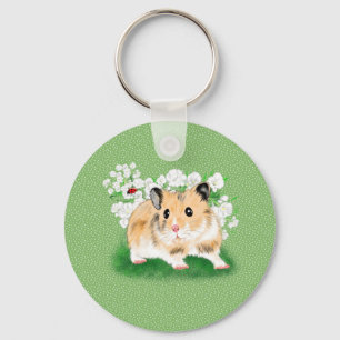 Chaveiro Acessórios de arte de Hamster Sírio, ouro Bonito