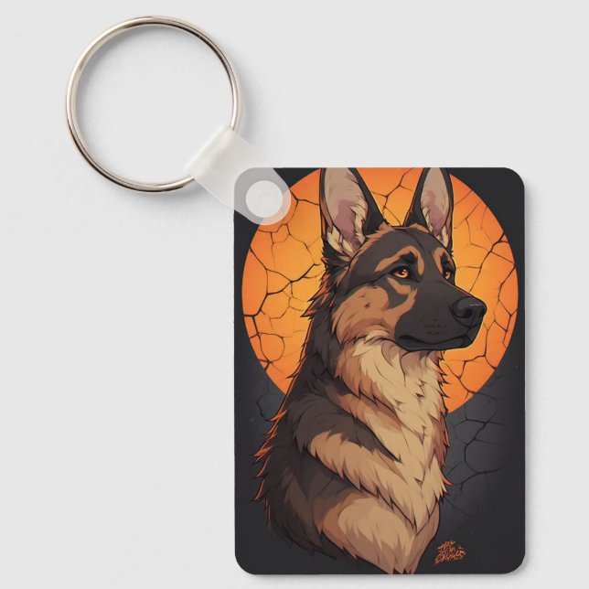 Chaveiro 🐾 Acessórios para Amantes de Cães Pastor Alemão � (Frente)