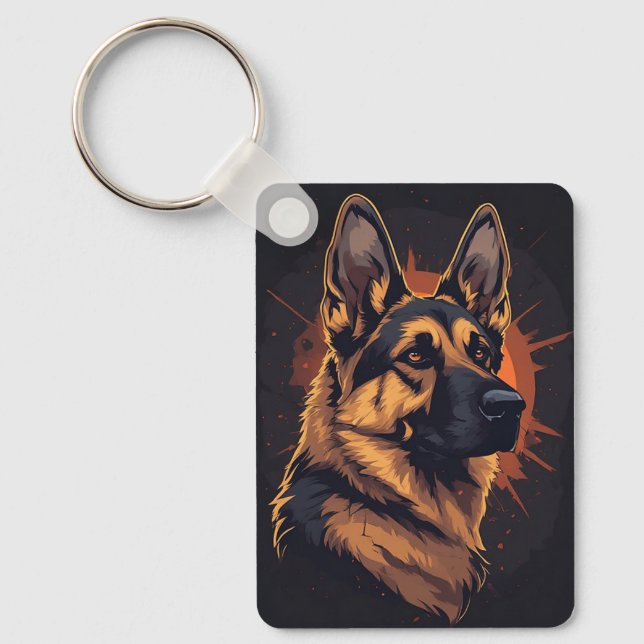 Chaveiro 🐕 Acessórios para Pastor Alemão para Amantes de C (Frente)