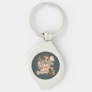 Chaveiro Achados Vintage Tesouros Cottagecore Azul