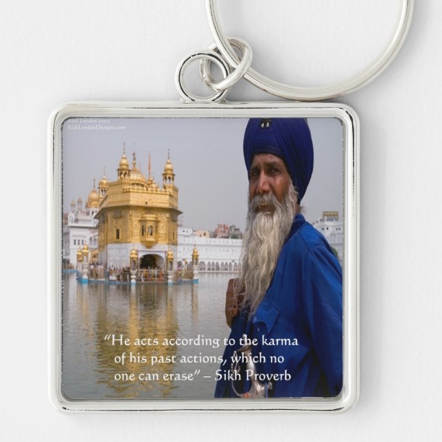 Chaveiro Ações/Carma Sikh Provérbio (Frente)