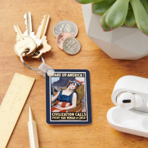 Chaveiro Acorde América! Arte Patriótica da Liberdade Vinta