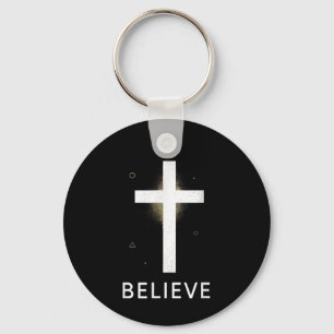 Chaveiro Acredita - Bíblia Cristã cita Glaube Religioso
