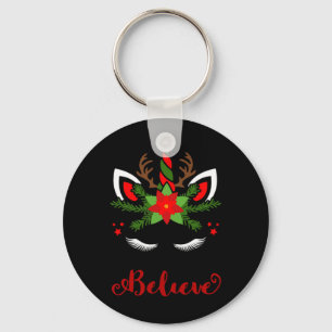 Chaveiro Acredite em Unicorn Reindeer Enfrentando Papais no