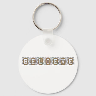 Chaveiro ACREDITE no Dourado Texto de Motivação Inspiracion
