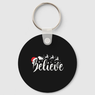 Chaveiro Acreditem em Papais noeis Xmas Pajama Divertido Ho