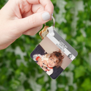Chaveiro Add name auntie double sided leaves grey