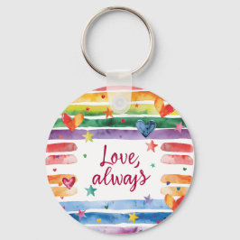 Chaveiro Adesivo Arco-íris de Amor Sempre, Coração de Aquar