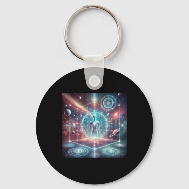 Chaveiro Adesivo do Meta2physical Alienígena Lives (Frente)
