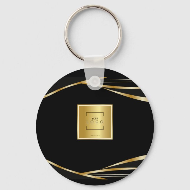Chaveiro Adicionar código QR do logotipo Gold e Black event (Frente)