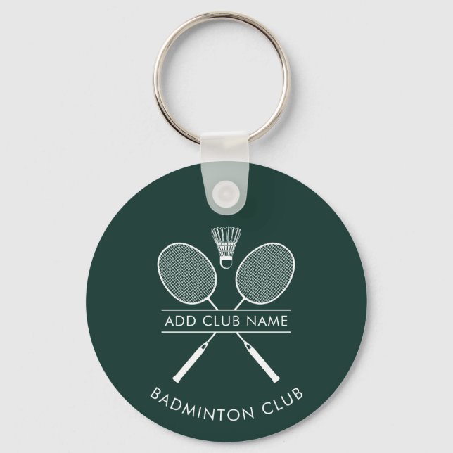 Chaveiro Adicionar Rackets de Nome do Clube de Badminton Íc (Frente)