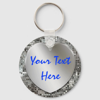 Chaveiro Adicione a cadeia de teclas do coração do Prata de